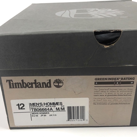 Timberland Euro Hiker F/L Red Black Leather Boots - Picture 10 of 10